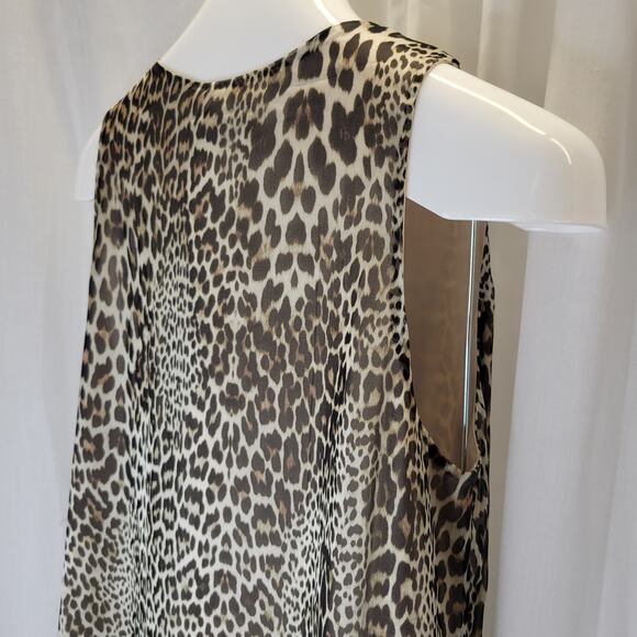 Lola & Sophie Leopard Print Poly Silk Sleeveless Tunic, M, NWT - Picture 10 of 13
